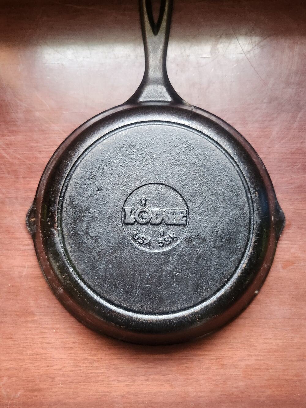Vintage Lodge Cast Iron Skillet 3-Notch Star Logo USA Seasoned